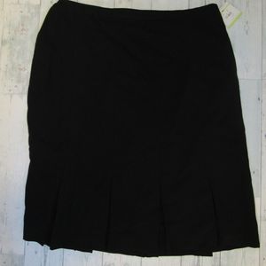Kasper Box Pleat Hem A Line Skirt Black Plus